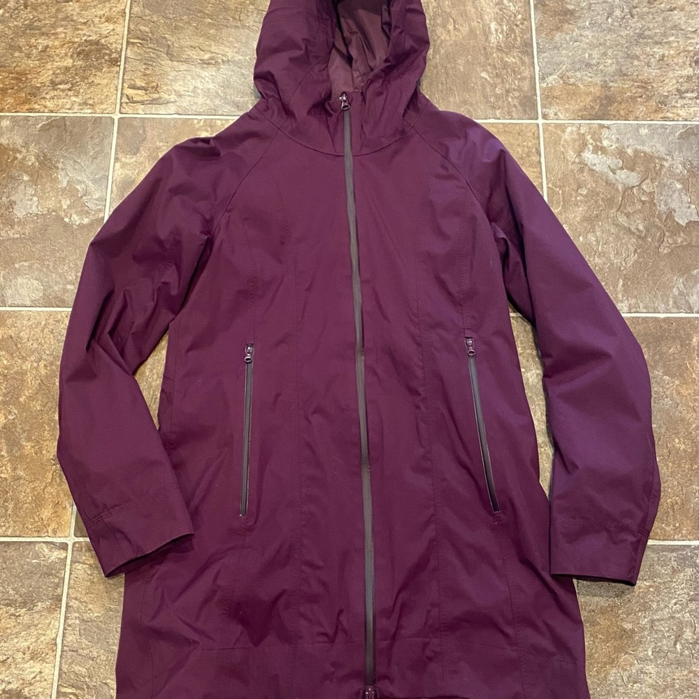 lululemon athletica Hooded Long Rain Jacket in Plum